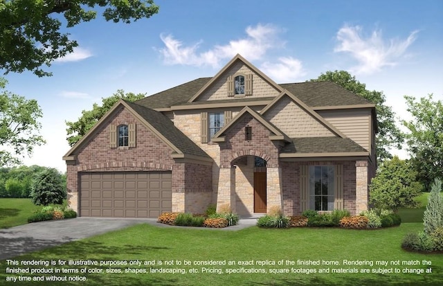 23411 Persimmon Creek Ln, Katy, TX 77493 - view of front of home with a front yard and a garage