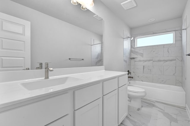 23411 Persimmon Creek Ln, Katy, TX 77493 - full bathroom with tiled shower / bath combo, toilet, and vanity