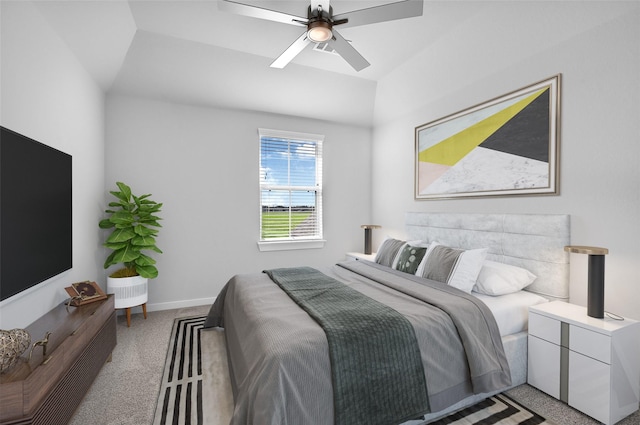23411 Persimmon Creek Ln, Katy, TX 77493 - bedroom with carpet flooring, ceiling fan, and vaulted ceiling