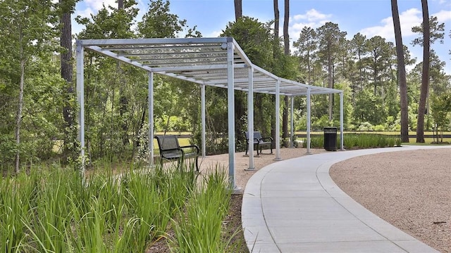 surrounding community with a pergola