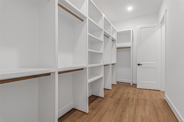 spacious closet with light wood-type flooring