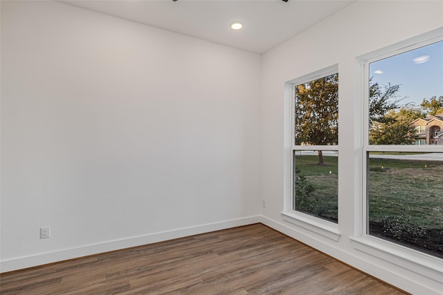 unfurnished room featuring wood-type flooring