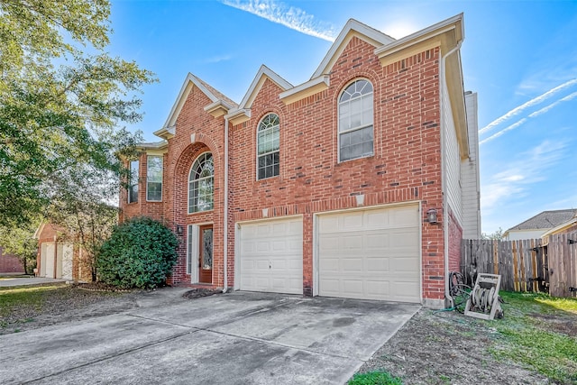 view of front of house with a garage