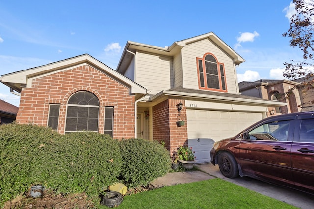 front facade with a garage