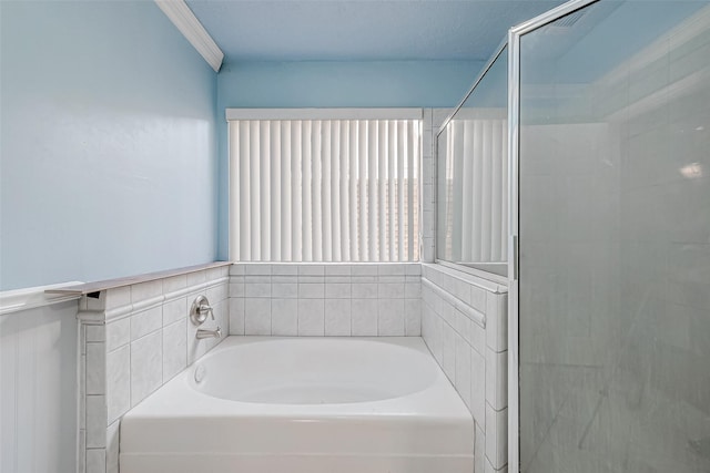 bathroom with independent shower and bath