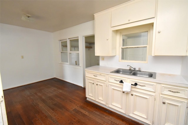 kitchen featuring dark hardwood / wood-style floors and sink