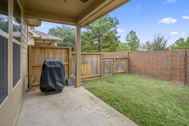 view of yard with a patio