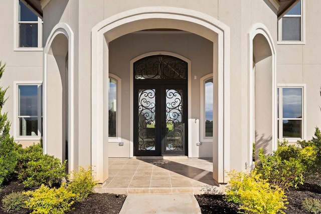 view of exterior entry with french doors