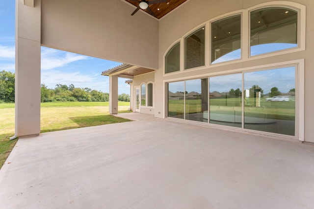 view of patio / terrace featuring ceiling fan