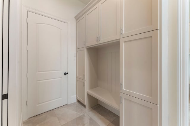 mudroom featuring light tile patterned floors