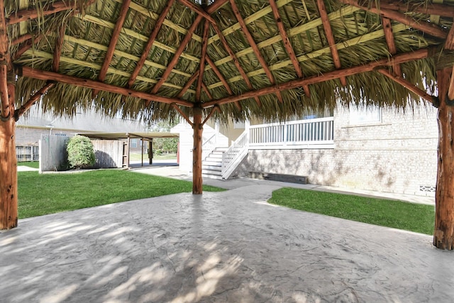 view of patio / terrace with a gazebo