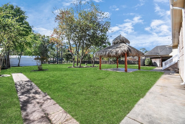 view of yard featuring a gazebo