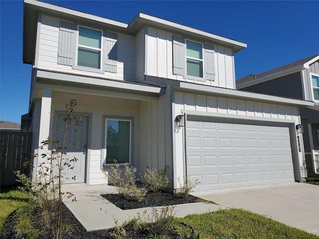 view of front of house with a garage