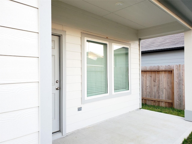 doorway to property with a patio