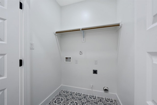 laundry room with hookup for an electric dryer, gas dryer hookup, and washer hookup