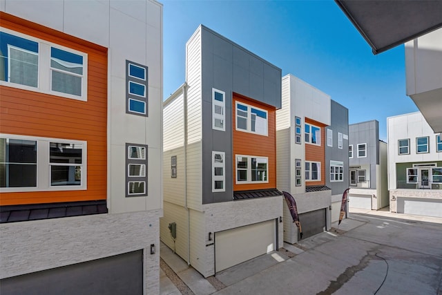 exterior space featuring a garage