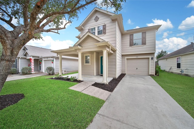 view of front facade with a front lawn