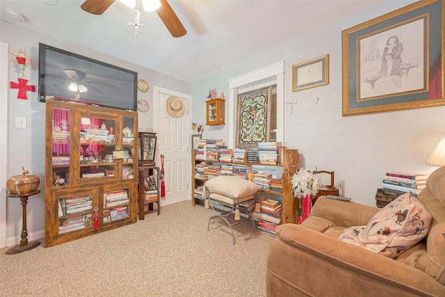 view of carpeted office space