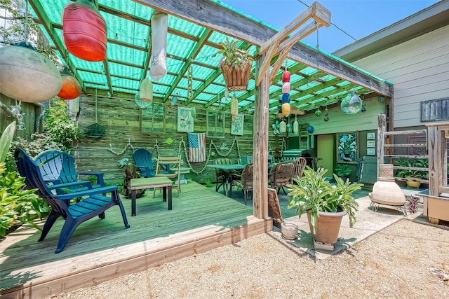 view of patio / terrace featuring a wooden deck