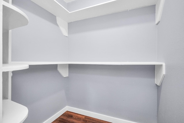 interior space with dark wood-type flooring