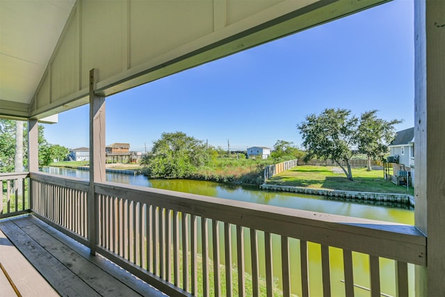 balcony with a water view