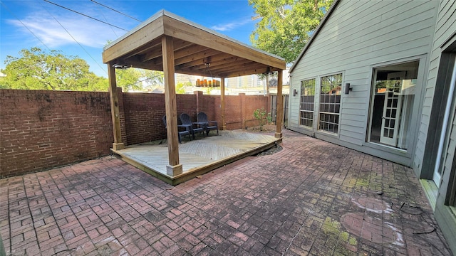 view of patio with a wooden deck