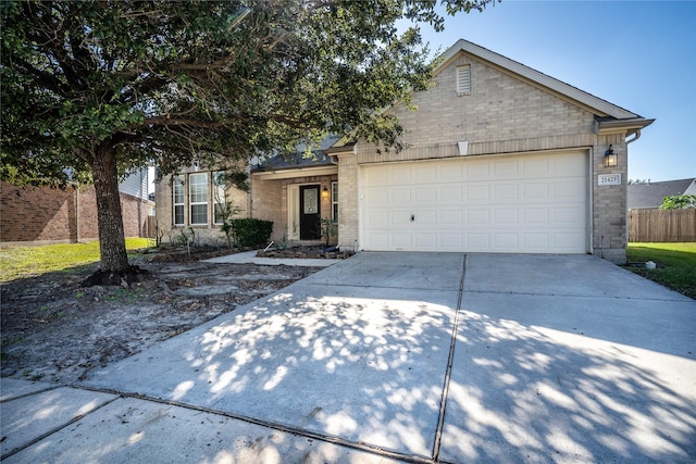 view of front of property featuring a garage