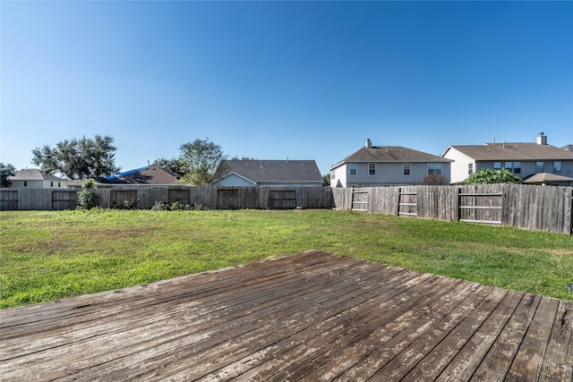 deck with a yard