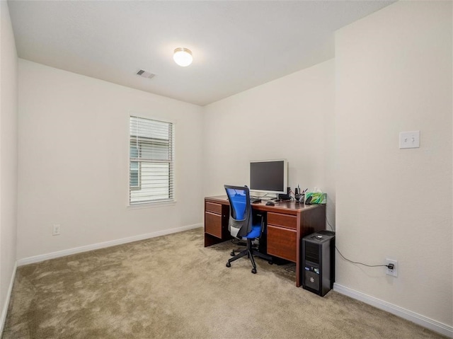 office space with light carpet