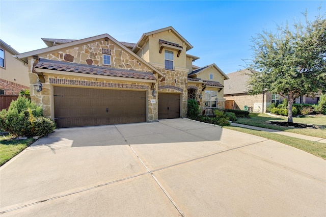 view of front of property featuring a garage