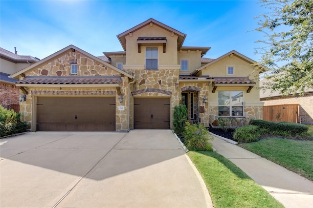 mediterranean / spanish-style house featuring a garage