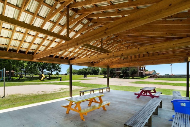 view of community with a lawn