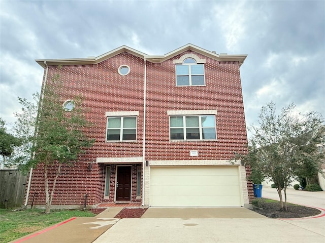 view of front of property featuring a garage