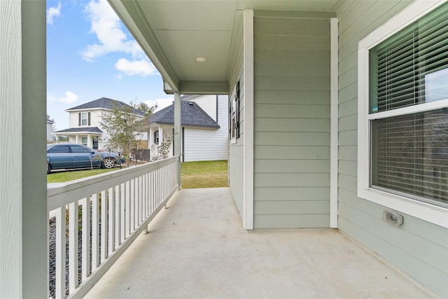 balcony featuring a porch