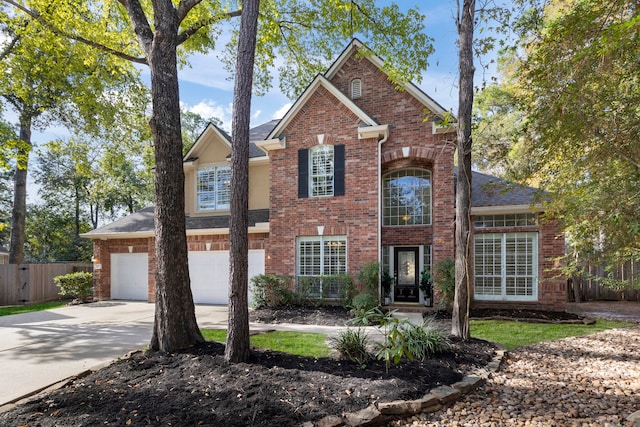 view of front property with a garage