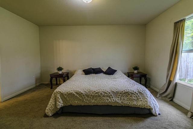 bedroom featuring carpet flooring and multiple windows