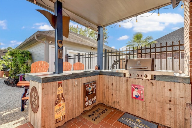 view of patio featuring grilling area