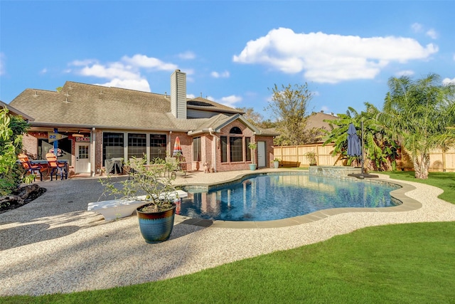 view of pool featuring a patio area