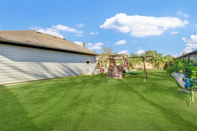 view of yard featuring a playground