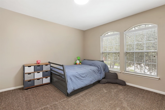 bedroom featuring carpet and multiple windows