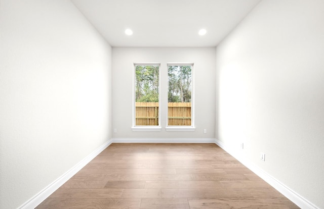 empty room featuring light hardwood / wood-style floors