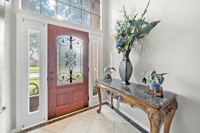 view of tiled entrance foyer