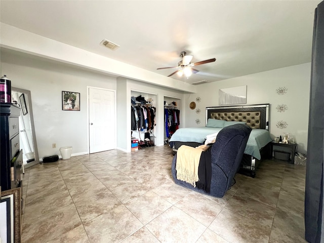 bedroom featuring ceiling fan