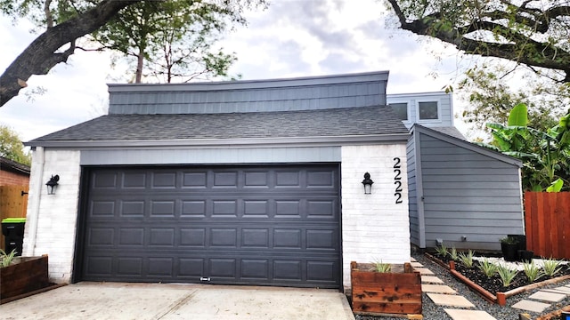 view of garage