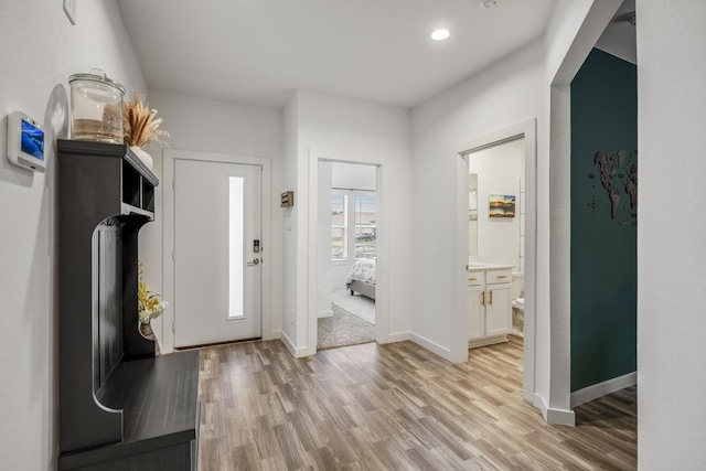 entryway featuring light hardwood / wood-style floors