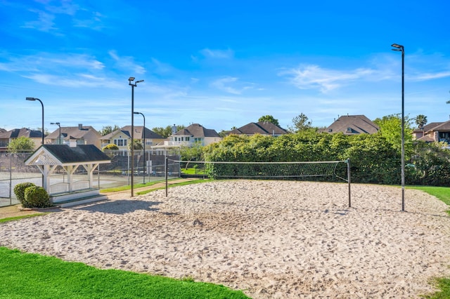 view of property's community with a gazebo and volleyball court