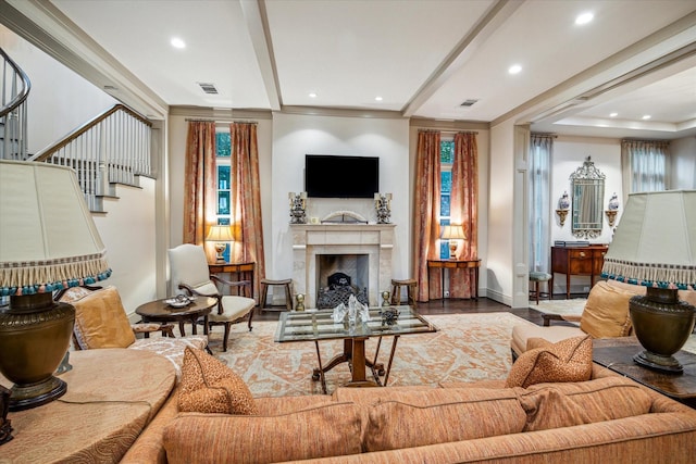 living room featuring hardwood / wood-style floors