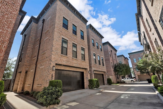 view of building exterior with a garage