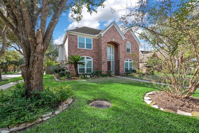 view of front of home featuring a front yard