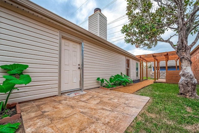 exterior space featuring a pergola